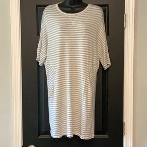 Lou & Grey Cotton Stripe Dress Side Pockets Medium 💎